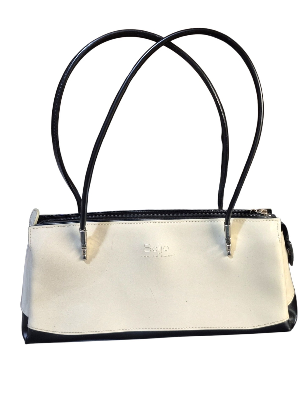 Beijo Two-Tone Cream and Black Shoulder Bag